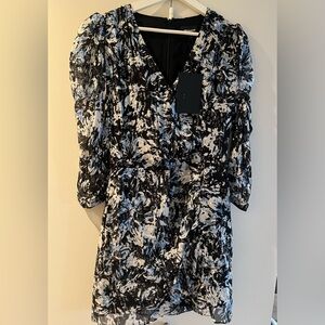 The Kooples Black and Blue Floral Dress